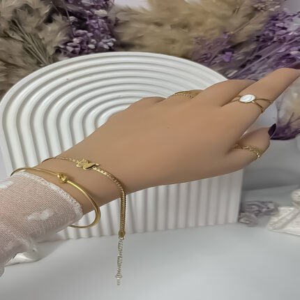 انسيال سلسلة يد استانلس خاتم دهب فضة حلق مجوهرات اكسسوارات