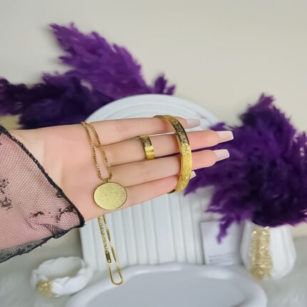 انسيال سلسلة يد استانلس خاتم دهب فضة حلق مجوهرات اكسسوارات