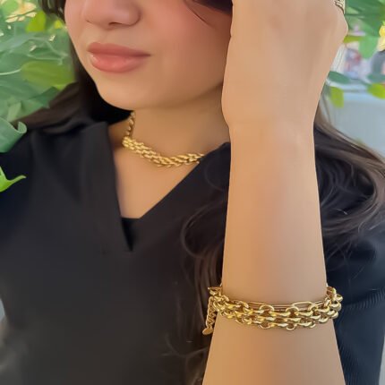 انسيال سلسلة يد استانلس خاتم دهب فضة حلق مجوهرات اكسسوارات